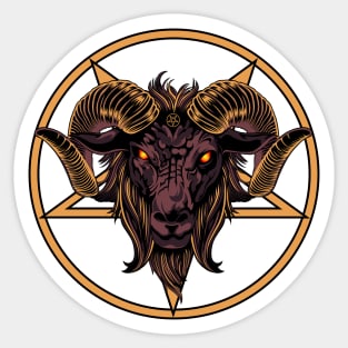 Satan, pentagram, baphomet, goat , devil, baphomet illustration Sticker